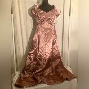 1990s vintage boutique beautiful satin rose colored size 10 dress